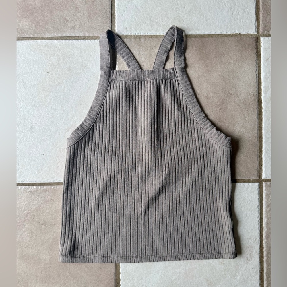 Me to We Mauve Ribbed Tank Top - Size: Medium